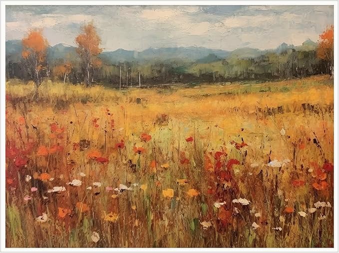 Autumn Wildflowers Canvas Print posters Farmhouse Decor Fall Wall Art Autumn Decor Wildflower Wall Art Autumn Home Decor 12x16 Unframed