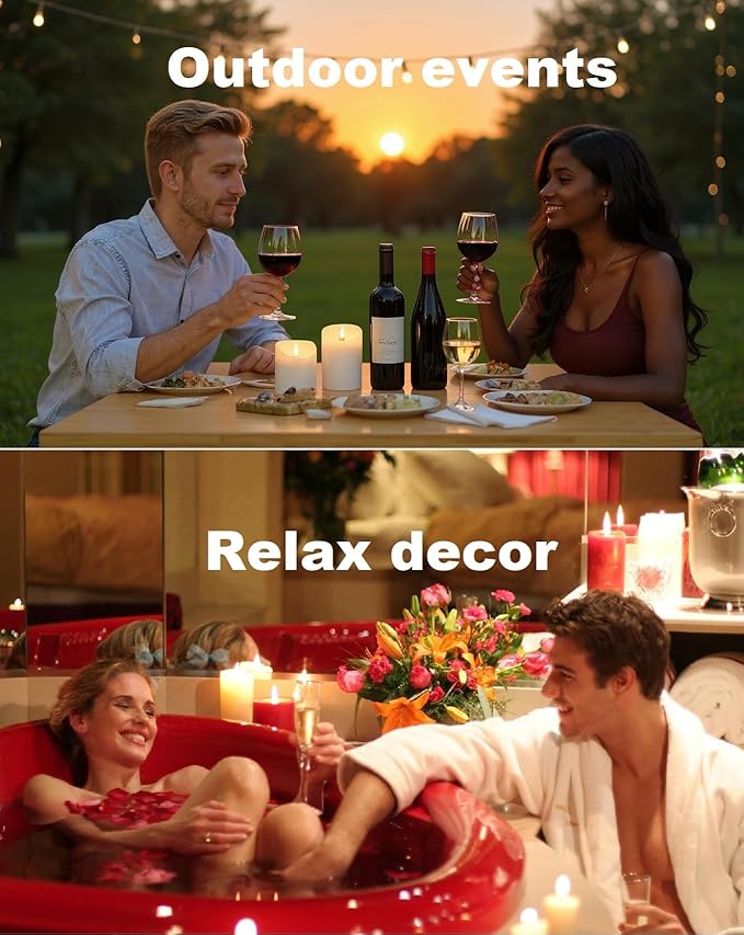 VENTA Flickering Flameless Candles With Remote Control - Led Candles Battery Operated - Battery Operated Candle For Decoration Table, Timer & Dimmer Features, Set - 2Pcs (4",5") (Ivory Dotted Glass)