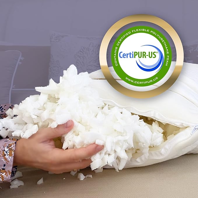 Royal Therapy Queen Memory Foam Pillow, Adjustable Shredded Odor-Free Pillow for Neck & Shoulder Pain Relief, Support for Back, Stomach, Side Sleepers, CertiPUR-US