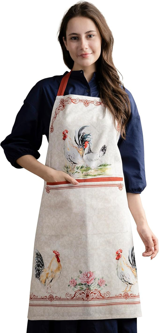 Maison d' Hermine 100% Cotton Apron for women with Pocket Kitchen Chef Apron for Men Cooking Gardening Server Waitress