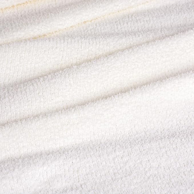 JOOJA Cream White Blanket Warm Queen Size Fuzzy Knitted Blanket, Oversized Luxury Bed Blankets, Soft Queen Blanket for Bed, Lightweight Plush Blanket Queen Size for Cozy Nights (Cream, 90x90)