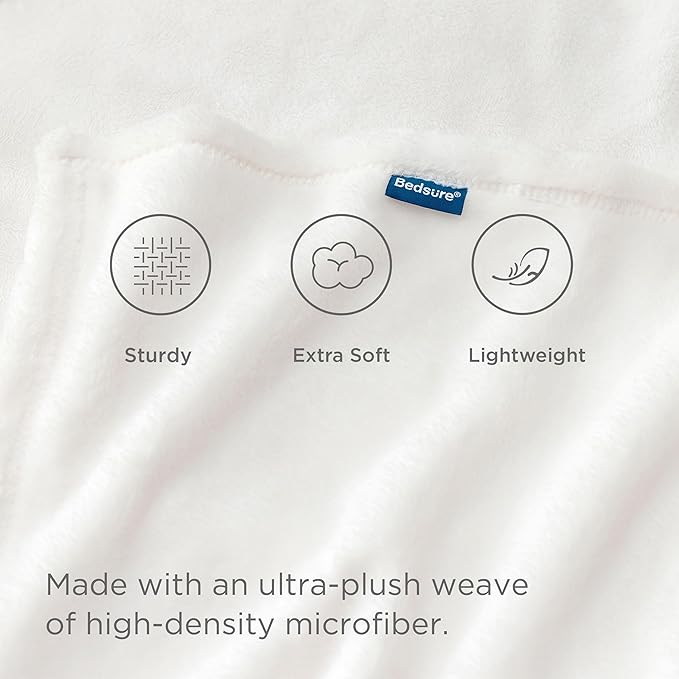 Bedsure GentleSoft Fleece Blanket California King White - Lightweight Plush Fuzzy Cozy Soft Bed Blankets, 102x96 inches