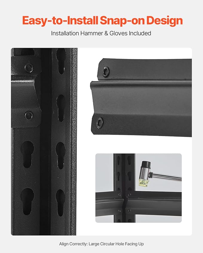 VEVOR Storage Shelves, 2000 lbs, 5 Tier Garage Storage Shelving, 18" D x 40" W x 72" H Adjustable Metal Shelves for Garage Shelves Utility Rack Shelf, Ideal for Kitchen, Warehouse, Basement, Black