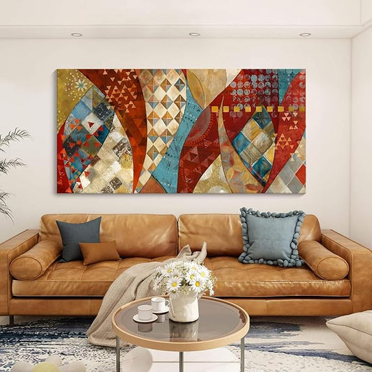 YDYSUNE Extra Large Wall Art Vintage Red and Orange Picture Painting Artwork Abstract for Living Room Bedroom Dinning Room Home Office Wall Decor 20X40IN