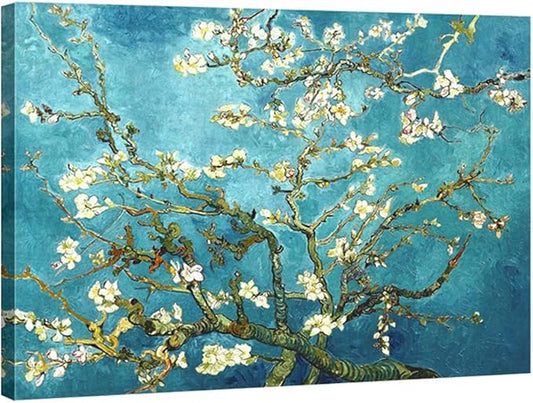 Wieco Art Almond Blossom By Vincent Van Gogh Oil Paintings Reproduction Modern Extra Large Floral Giclee Canvas Prints Flowers Pictures on Canvas Wall Art for Home Office Decorations XL