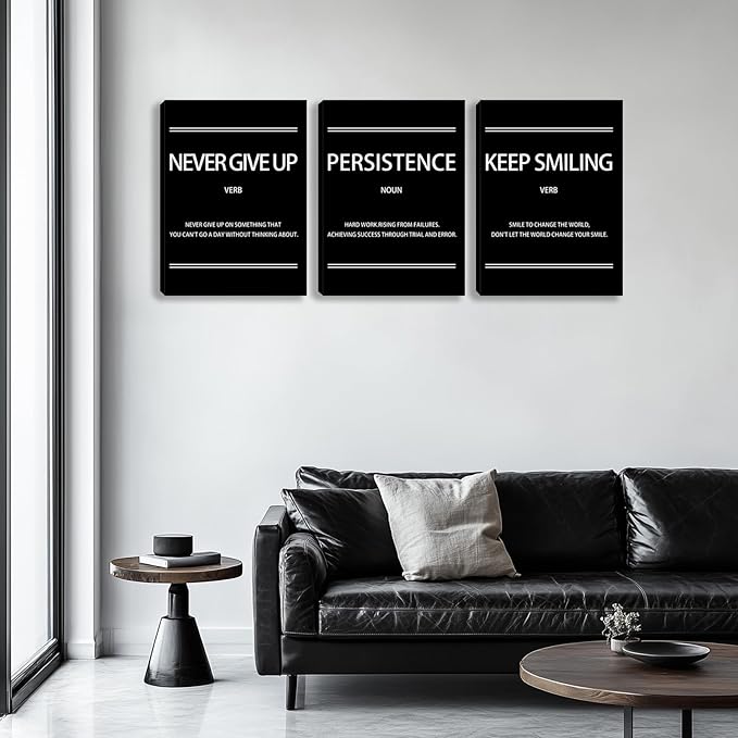 Motivational Wall Decor Paintings Inspirational Office Wall Decor Posters Prints 3 Pieces Bedroom Decor Living Room Office Canvas Picture Wall Painting Home Decoration Framed Artwork (36''W x 16''H)