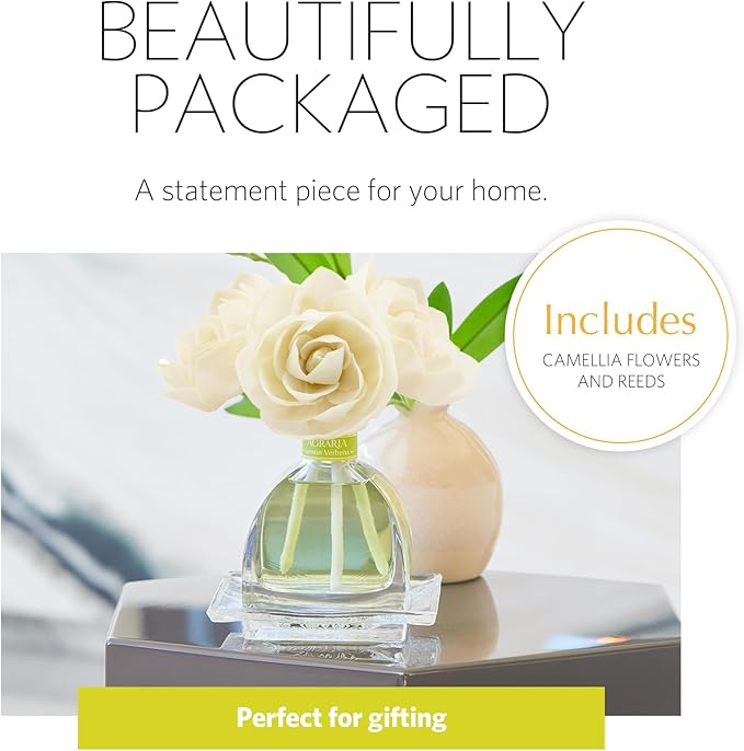 AGRARIA AirEssence Flower and Reed Diffuser Set, Handmade Sola Flower Botanical Home Fragrance Set, Scented Oil Reed Diffuser Gift for All Occasions