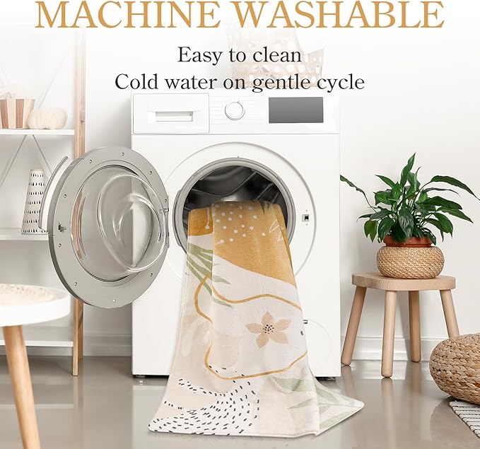 Lahome Non-Slip Rug for Living Room - 4x6 Washable Lightweight Large Area Rug Boho Throw Soft Carpet for Bedroom, Taupe Botanical Print Indoor Rugs for Kids Nursery Kitchen Entryway Dining Room