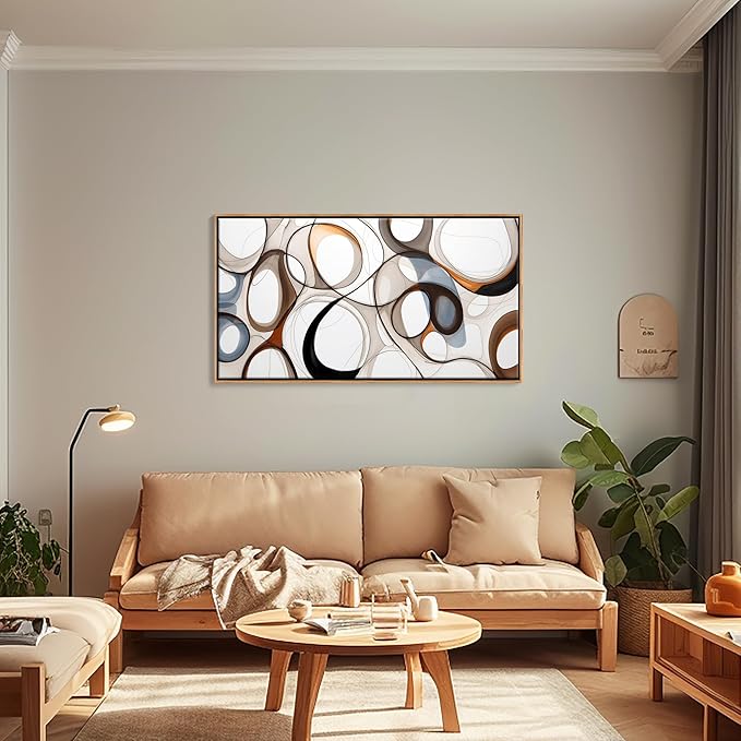 Abstract Canvas Wall Art - Framed Wall Art for Living Room Modern Minimalist artwork, Wood Decor, Bedroom Decorations, Kitchen & office Wall Art Prints 20×40
