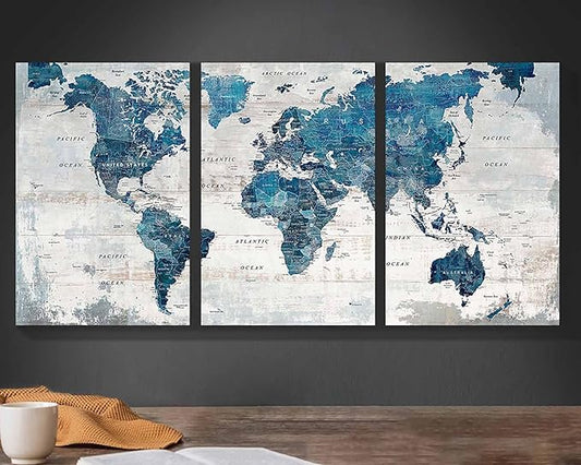 Wall Decor Living Room Motivational Framed Wall Art Large Office Decor for Wall Home Decorations for Bedroom Blue Grey Paintings Dining Room Pictures