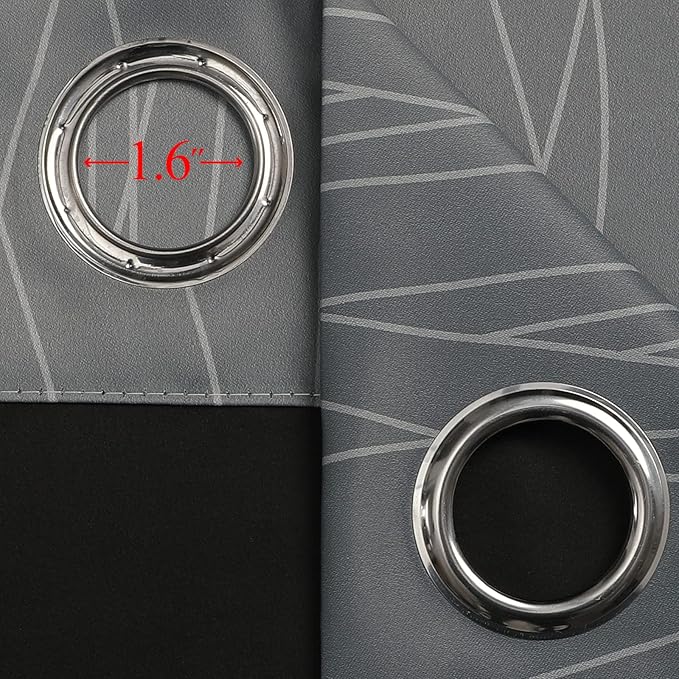 Estelar Textiler Grey and Greyish White Blackout Curtains 45 Inch Length, Light Blocking Gradient Drapes for Kitchen, Thermal Insulated Grommet Ombre Curtains for Bathroom,42Wx45L,2 Panels