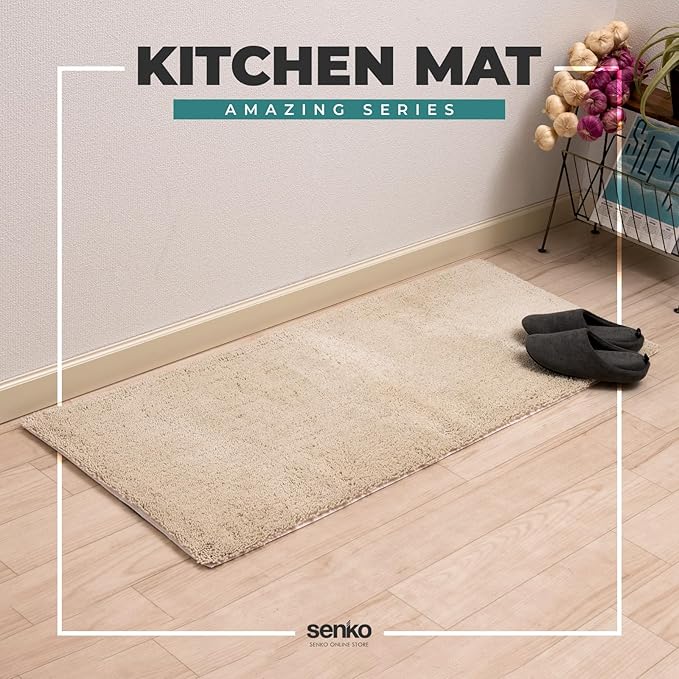 S.D.S. Anti-Fatigue Kitchen Mat, Non-Skid, Washable, Water Absorbent, Kitchen Rug, Long Kitchen Mat, Floor Mat for Kitchen Sink Area (Pink, 19.7X 47.2 Inches)