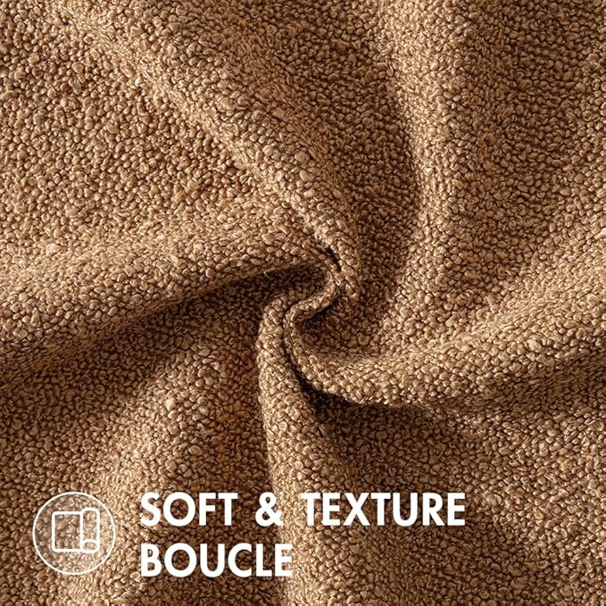 MIULEE 12x20 Inch Decorative Lumbar Throw Pillows for Bed Set of 2 Textured Boucle Neutral Throw Pillow Covers Brown Accent Solid Vintage Pillowcase Cozy Soft Sofa Livingroom Home Decor