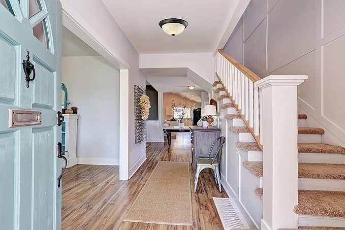 Design House 587519 Traditional 2 Pack 2-Light Indoor Dimmable Ceiling Light with Alabaster Glass for Bedroom Hallway Kitchen Dining Room, Oil Rubbed Bronze, 11-Inch