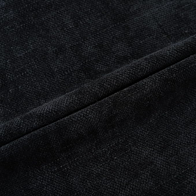 Set of 4 Soft Textured Decorative Throw Pillow Covers 18x18 Inch Cozy Farmhouse Cushion Cover Square Accent Pillow Cases for Bed Couch Sofa Living Room, Black