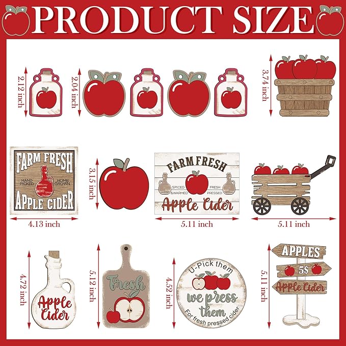 19 Pcs Vintage Fall Tiered Tray Decor Autumn Farmhouse Home Decorations Set Fall Wood Tray Decor Autumn Thanksgiving Day Decorative Sign for Tabletop Kitchen Office Decorations