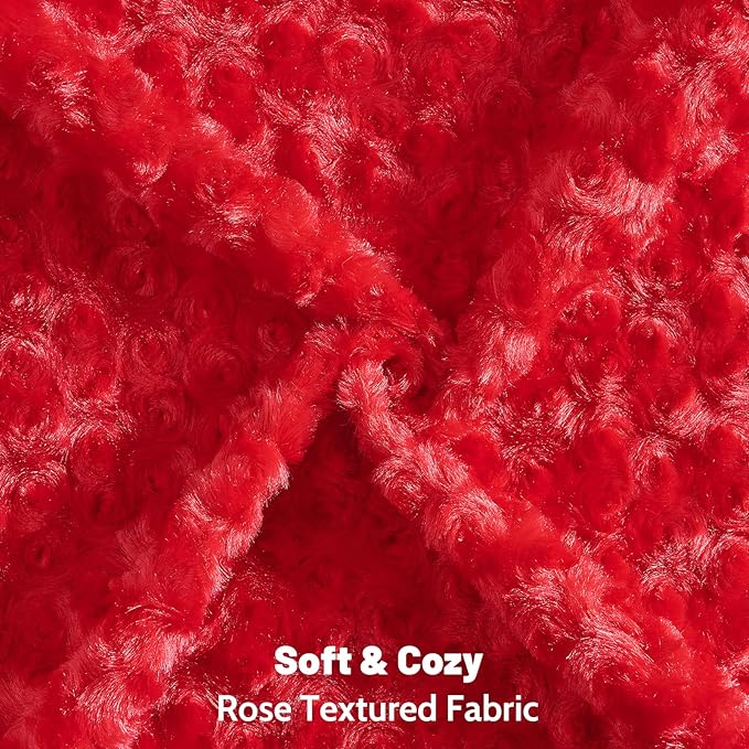 FUTEI Red Decorative Throw Pillow Covers 12x20 Inch Set of 2,Soft Solid Rose Textured Lumbar Pillow Case,Modern Home Decor for Couch Sofa Bed Living Room