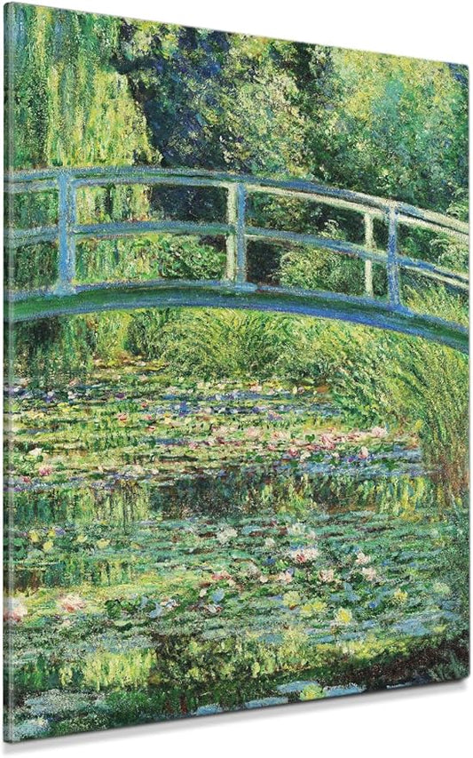 DECORARTS - The Japanese Bridge (Water-Lily Pond) by Claude Monet, Museum-Quality Giclee Canvas Print, Wall Art Reproduction, 30" W x 40" H, Made in USA