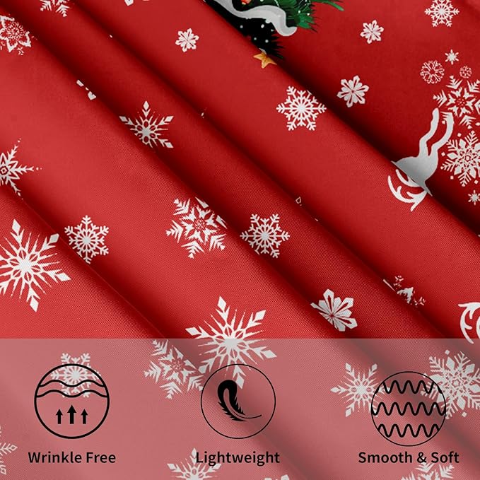 Kawani Christmas Tablecloth Round 60 Inch Xtmas Trees Snowman Decorative Table Cloth Deer Snowflake Winter Round Table Cover Seasonal for Home Kitchen Dining Party Indoor Outdoor Decor