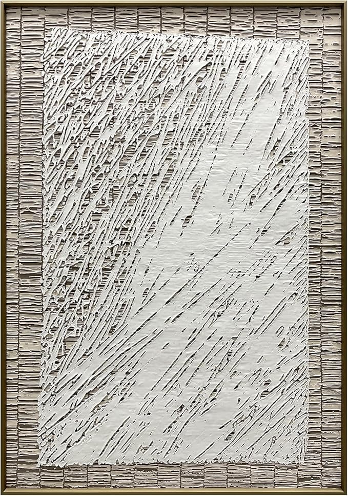 BrightA Handmade Canvas Wall Art for Dining Room and Kitchen Framed Abstract Paintings Framed Paintings for Living Room 27.6"x39.3"