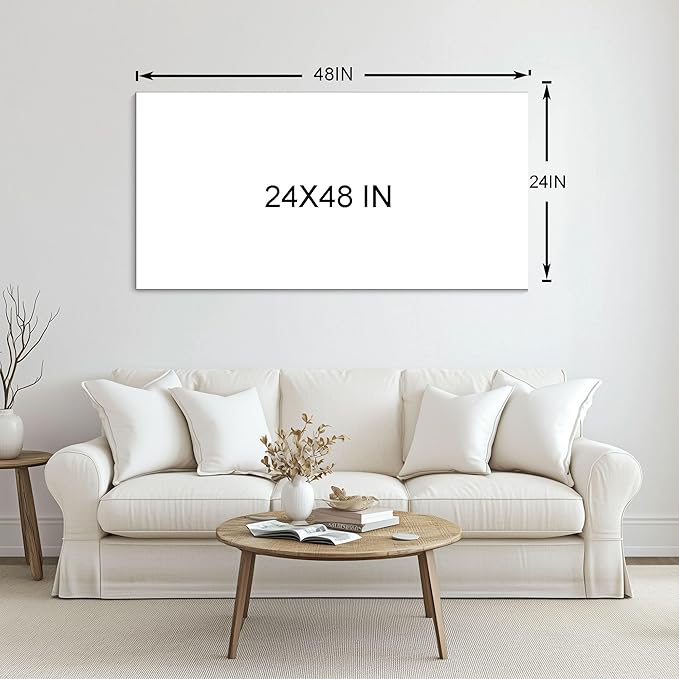 Large Elegant and Modern Painting Wall Art Abstract Picture for Living Room Gray Background Home Bedroom Decoration Green Framed Artwork Decor 24X48IN