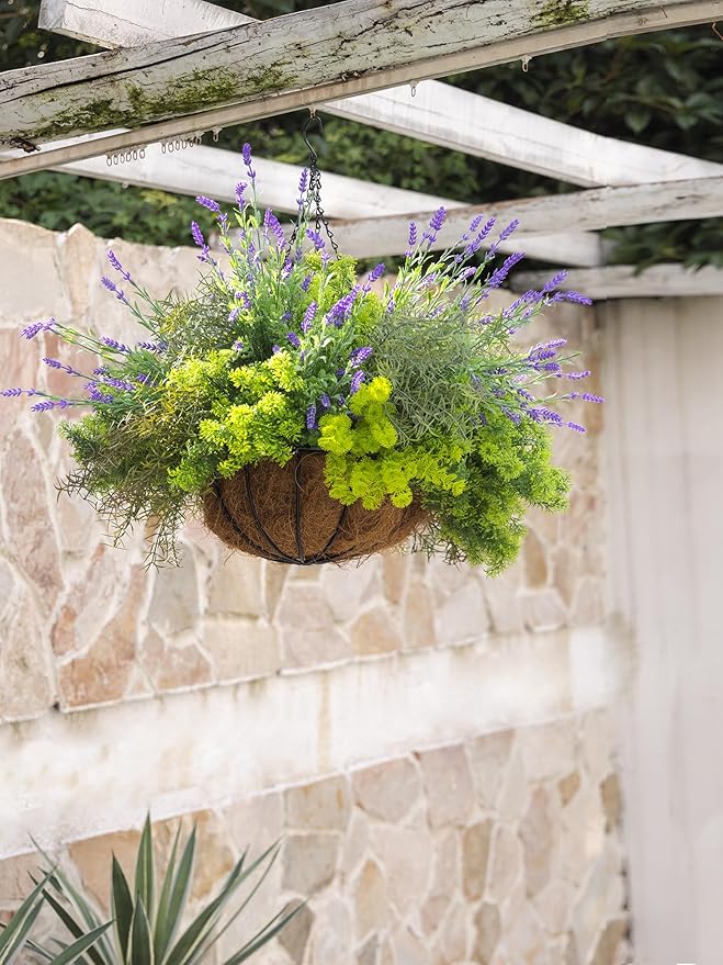 PARTY JOY 17 Bunches Fake Plants Outdoor, Fake Bushes UV Resistant Artificial Flowers Greenery Shrubs Faux Greenery for Outdoor Garden Patio Front Porch Yard Decor