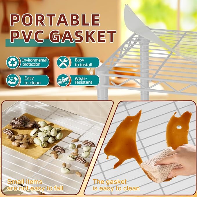 SINGAYE 3 Small Wire Shelves Kitchen Pantry Close Home Organizers and Storage Bathroom Shelf Laundry Room Organization Adjustable Book Metal Garage Shelving Unit