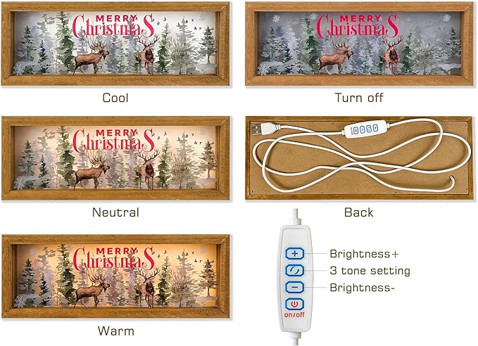 SAILINGSTORY Interchangeable Holiday Decor 6 Seasonal Decor Night Light Shadow Box Easter Summer 4th of July Halloween Thanksgiving Christmas Decorations