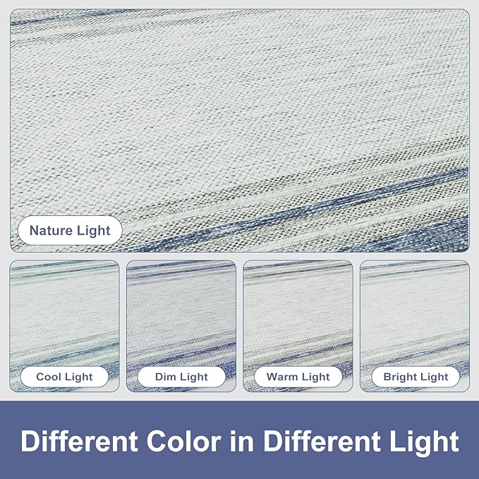 KIMODE Anti Fatigue Kitchen Mats, 17.3" x 29" Farmhouse Kitchen Rugs, Cushioned, Non-Slip Waterproof Comfort Thick Kitchen Floor Standing Mat for Corner Sink, Laundry Floor, Blue and Gray