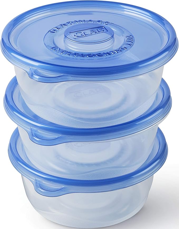 Glad Food Storage Containers - Big Bowl Container - 48 Ounce - 3 Containers