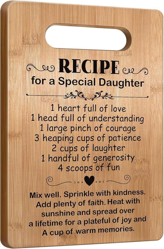 Popular Daughter Cutting Board Gift from Mom Dad Parents, Daughter Gifts for Birthday, Mothers Day, Wedding, Christmas