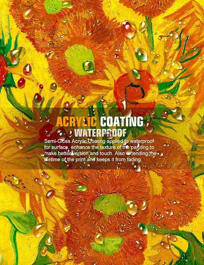 DECORARTS - Sunflowers, Vincent Van Gogh Art Reproduction. Giclee Canvas Prints Wall Art for Home Decor 30x24