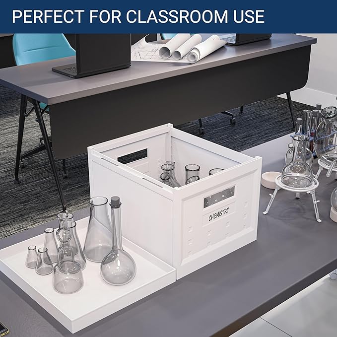 Collapsible Stackable Storage Bins with Lids, 2-Pack, Plastic Storage Boxes for Documents, Clothes, and Toys – Space-Saving & Portable Organizer for Home and Office