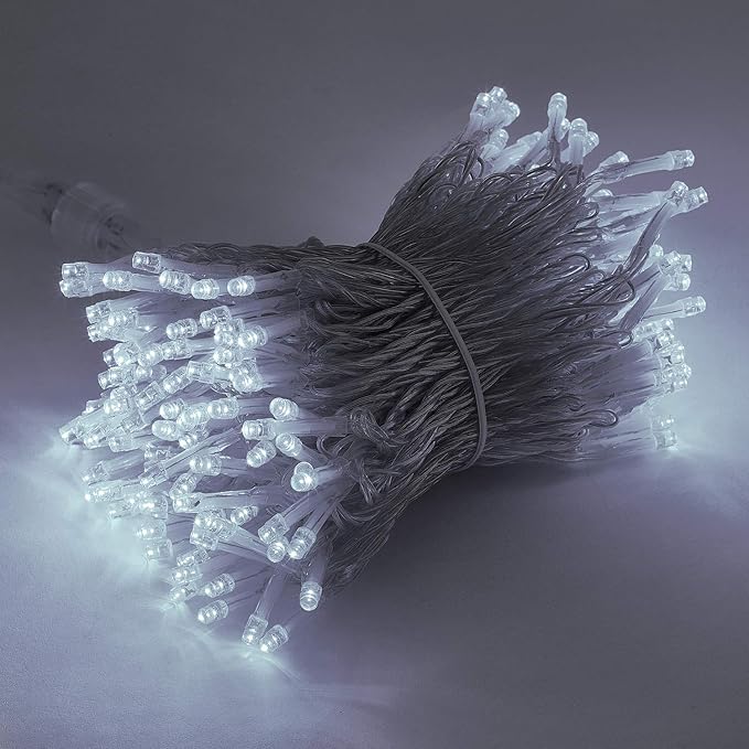 LJLNION 300 LED String Lights Outdoor Indoor, Extra Long 98.5FT Super Bright Christmas Lights, 8 Lighting Modes, Plug in Waterproof Fairy Lights for Holiday Wedding Party Bedroom Decorations ( White)