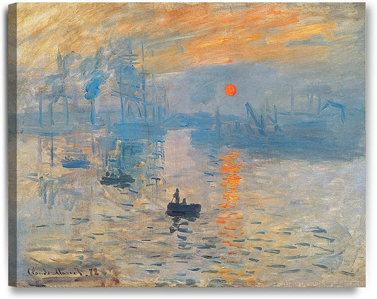 DECORARTS - Impression Sunrise, Claude Monet Art Reproduction. Giclee Canvas Prints Wall Art for Home Decor 30x24