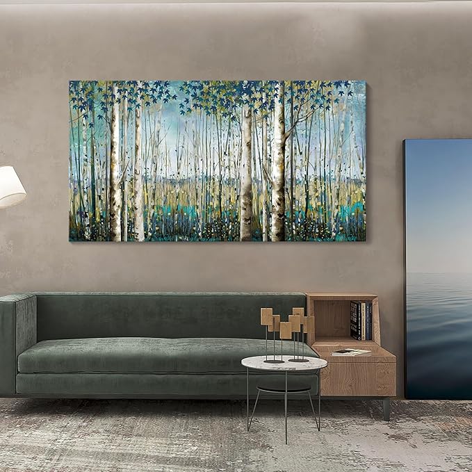 Large Wall Art for Living Room Landscape Birch Tree Wall Art Nature Canvas Wall Decor Wall Pictures for Bedroom Forest Painting Artwork for Bedroom Dining Room Wall Art Farmhouse Wall Decor 29×58IN