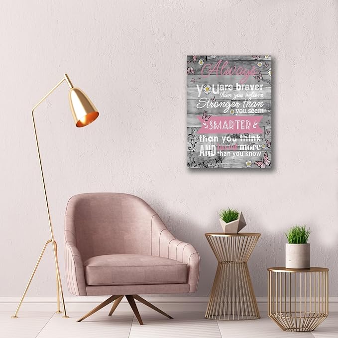 Inspirational Quotes Canvas Wall Art 12 x 16 Inch, Rustic Positive Wall Art Decor for Home Office Bathroom Bedroom Gym, Motivational Quotes