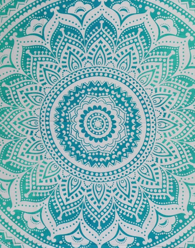 RAJRANG Extra Large King Size Mandala Tapestry for Bedroom and Living Room Wall Hanging Cotton Ombre Tapestries Sea Green 90x108 Inch