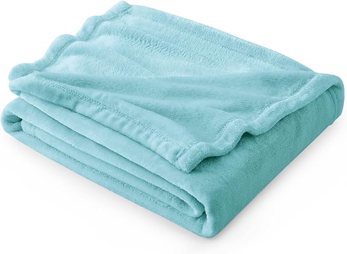 Bedsure GentleSoft Fleece Throw Blanket for Couch River Blue - Lightweight Plush Fuzzy Cozy Soft Blankets and Throws for Sofa, 50x60 inches