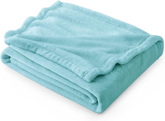 Bedsure GentleSoft Fleece Blankets Twin Size River Blue - 300GSM Lightweight Plush Fuzzy Cozy Soft Blanket for Bed, Sofa, Couch, Travel, Camping, 60x80 inches