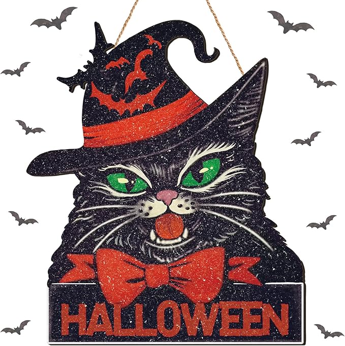 Boao Welcome Halloween Door Decorations Halloween Sign Hanging Decoration Wall Hanger Masquerade Carnival Wreath for Outdoor Farmhouse Porch Front Door Decor