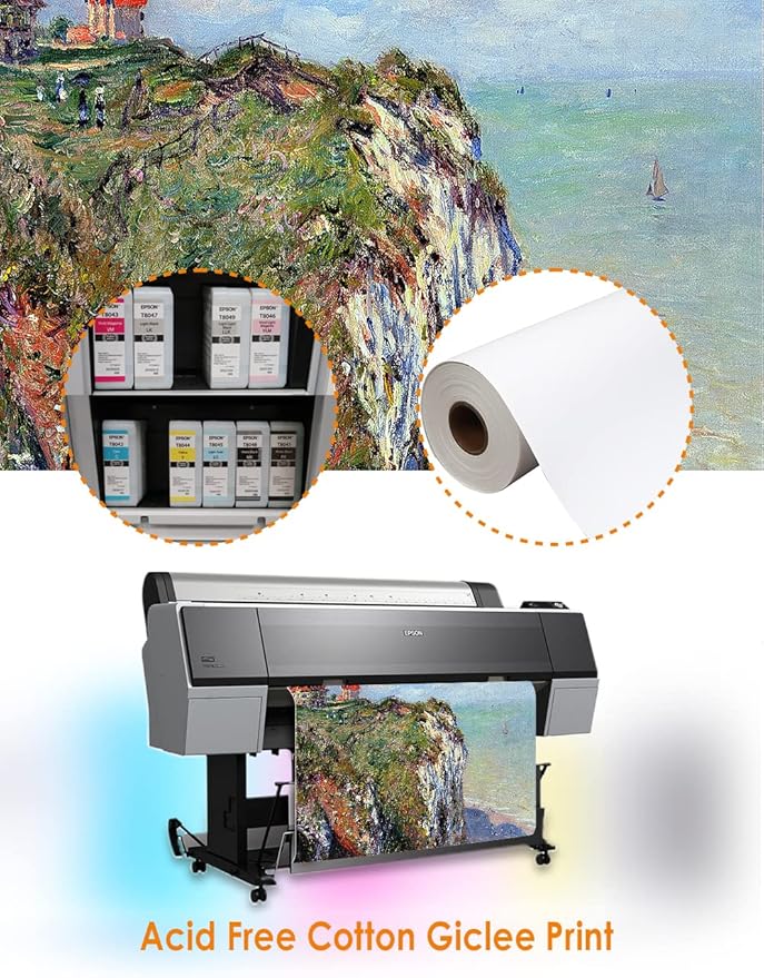 DECORARTS - The Cliff Walk Series(Triptych), Claude Monet Art Reproduction. Giclee Canvas Prints Wall Art for Home Decor 20x16, 3pcs/set