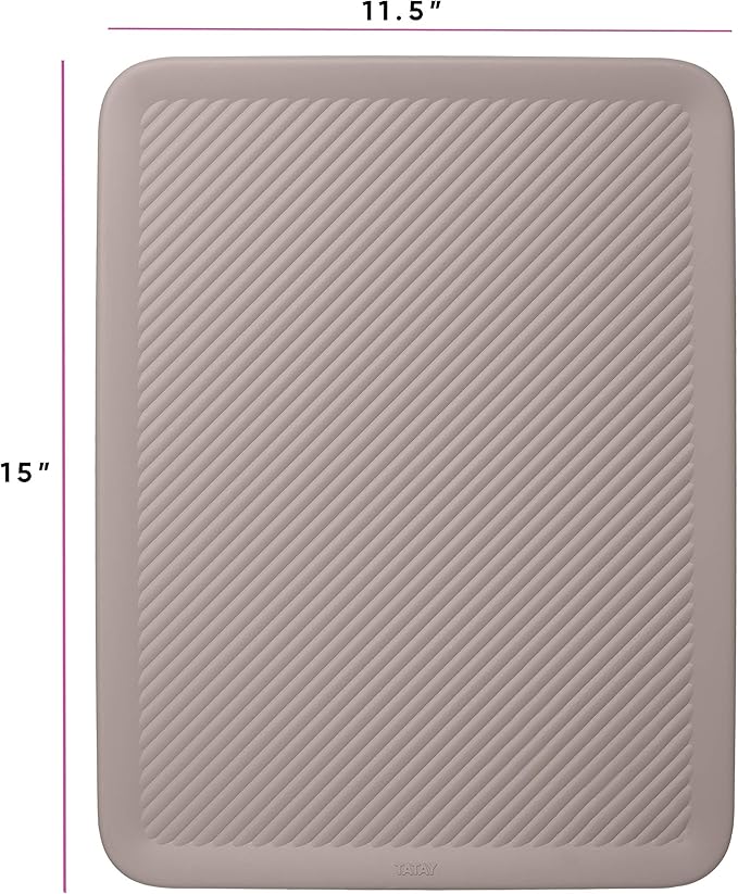 Superio Ribbed Collection - Decorative Plastic Lidded Home Storage Bins Organizer Baskets, X-Large Taupe (1 Pack - 22 Liter) Stackable Container Box, for Organizing Closet Shelves Drawer Shelf