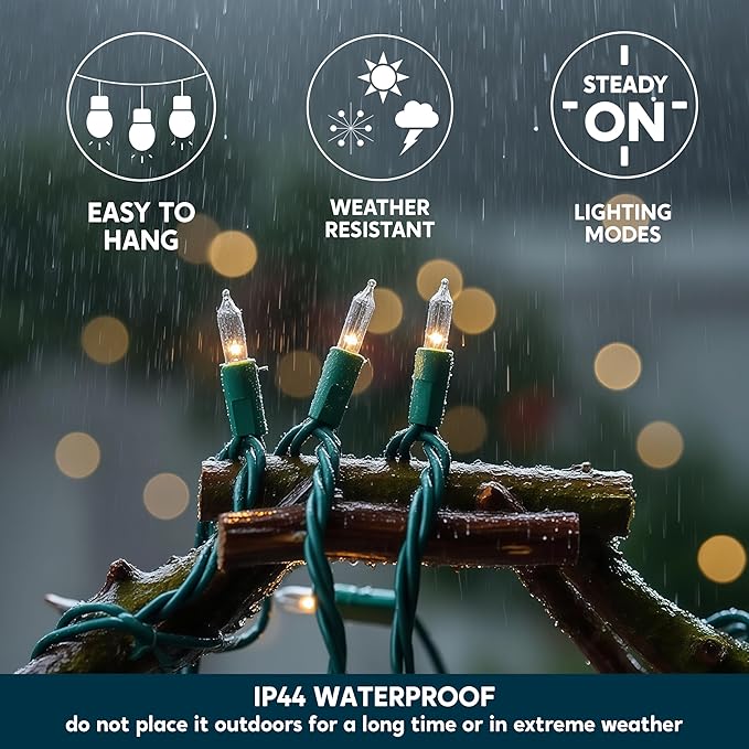 Joiedomi Clear Christmas String Lights Indoor,300(3x100) Mini Warm White Fairy Light,64.2 FT Lighting Decor for Patio Dorm Classroom Bedroom Holiday Wedding Party Garland Birthday Festival,Green Wire