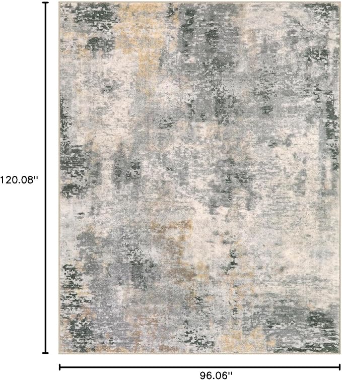 Lahome Modern Abstract Living Room Rug, Grey Washable Rugs 8x10 Area Rugs for Bedroom Stain Resistant Non Slip, Large Soft Indoor Accent Carpet for Dining Room Table Home Office Decor