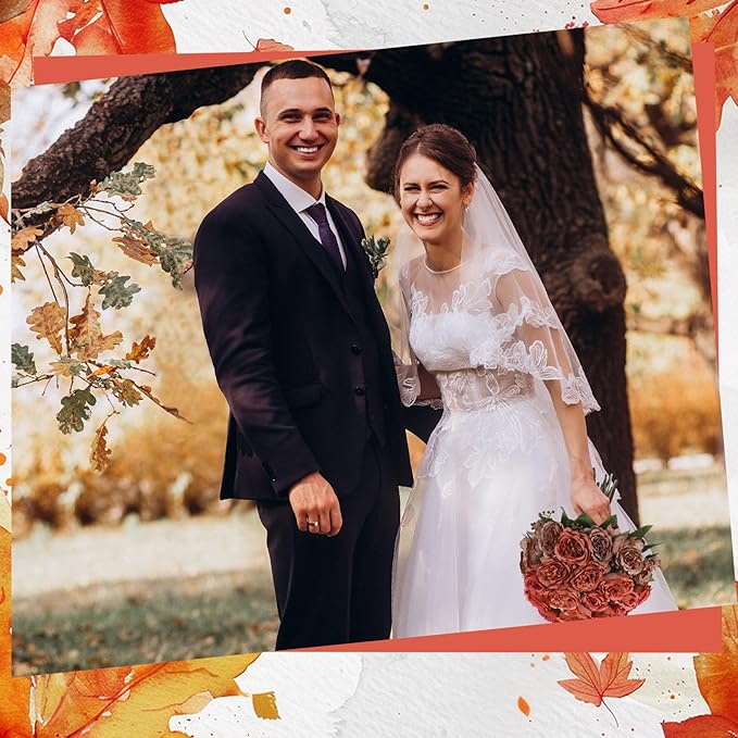 Geosar 16 Bundles Artificial Peonies Flowers Fake Silk Peony Bouquet Faux Peonies Flowers Bulk for Decoration Vase Florals Arrangements Wedding Party Table (Orange,Brown)