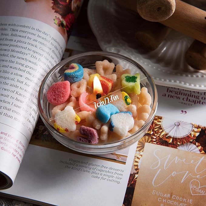 Mini Funny French Vanilla Cereal Bowl Scented Soy Aromatherapy Candles for Wedding Favor (6pcs/Pack)