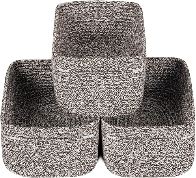CubesLand Woven Basket for Organizing/Storage,Cube Shelf Closet Storage Baskets Bins,Long-lasting &Skin-friendly Toy Storage Basket,Stylish Room Decor Basket,Rope Basket,Mixed Brown Basket for Shelves
