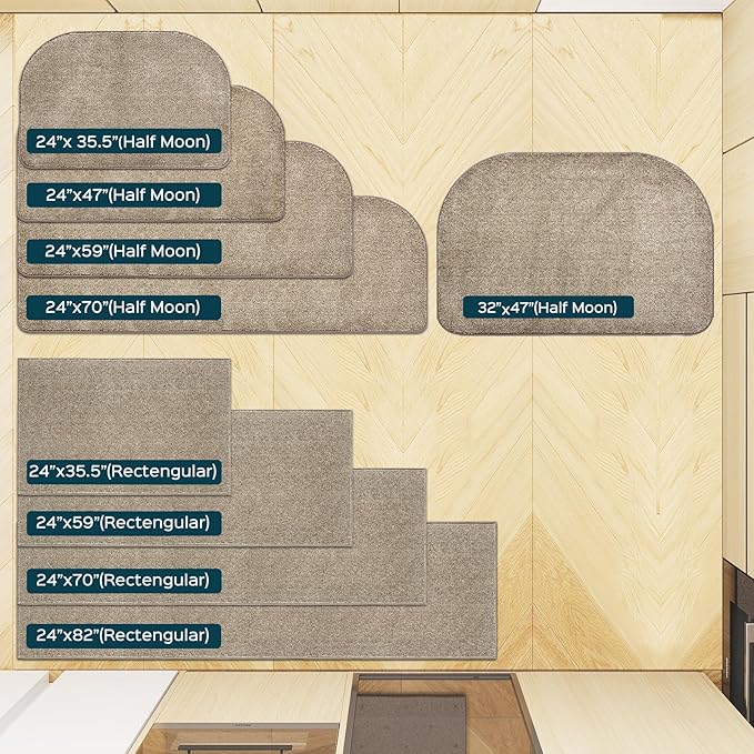 Washable Kitchen Rug 24" x 82" / 60cm x 210cm, Non Slip Kitchen Mat for Floor, Absorbent Indoor Entryway Runner Rug for Hallway, Laundry, Bathroom, Bedroom (Roll Packing)