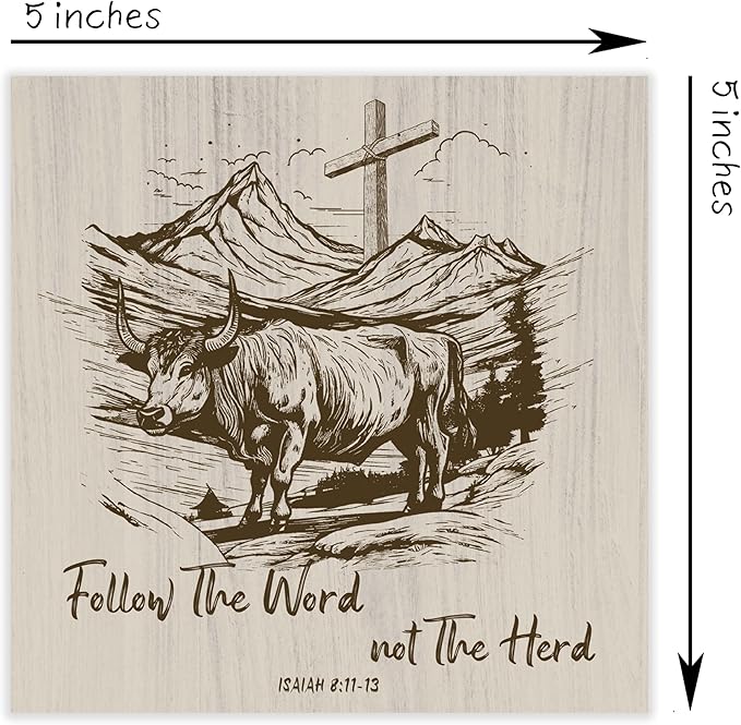 SSQBZU ‘Follow The Word Not The Herd’ Wooden Box, Bible Verse Decorations, Christian Home Decor, Motivational Gifts, Birthday, Thanksgiving, Christmas, Gifts for Family, Friends, etc.(050)